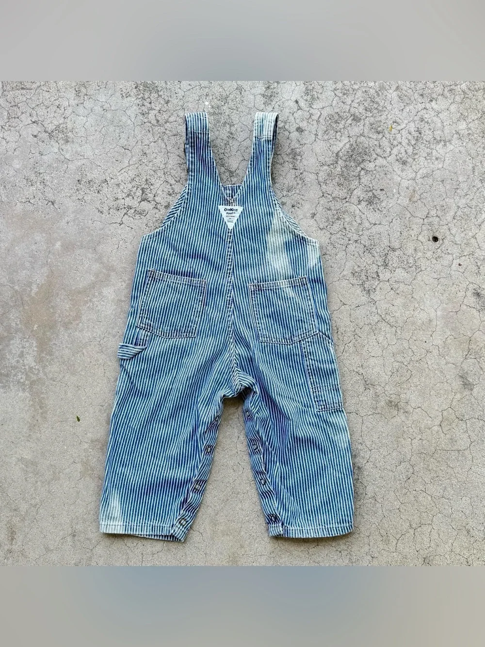 Vintage 70’s 80’s Osh Kosh B’Gosh Vestbak Overalls Hickory Light Blue Sz 2T
